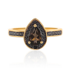 Bague en argent et Quartz fumé
