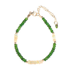 Bracelet en argent et Diopside de Russie