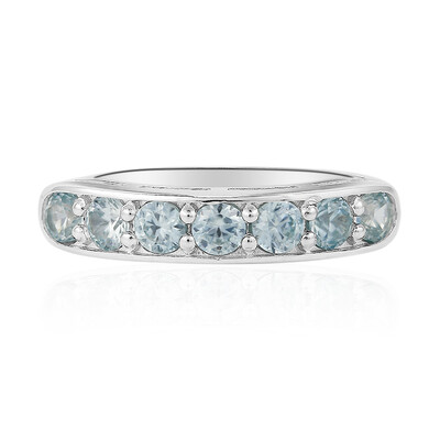 Bague en argent et Zircon bleu