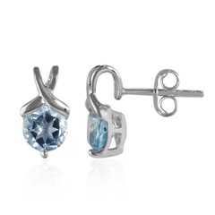 Boucles d'oreilles en argent et Topaze bleu ciel
