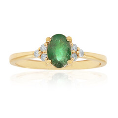 Bague en or et Emeraude de Zambie AAA