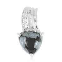 Pendentif en argent et Obsidienne Flocon-de-Neige