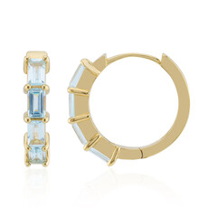 Boucles d'oreilles en argent et Topaze bleu ciel