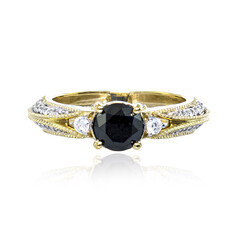 Bague en or et Diamant noir