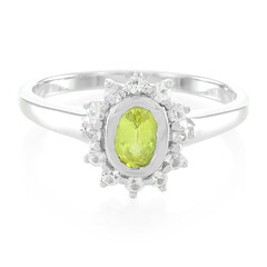 Bague en argent et Saphir vert