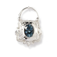 Pendentif en or et Topaze bleu de Londres (Dallas Prince Designs)