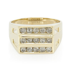 Bague pour homme en or et Diamant champagne