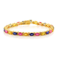Bracelet en argent et Saphir jaune de Madagascar