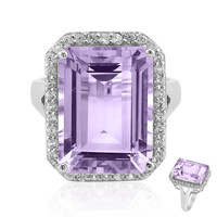 Bague en argent et Améthyste Rose de France
