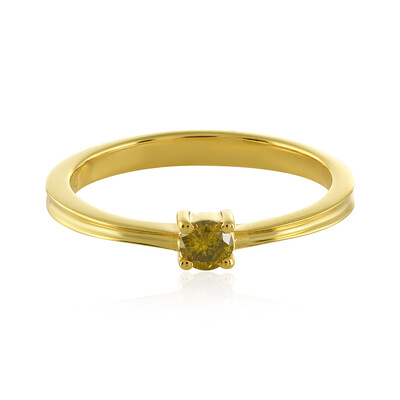 Bague en argent et Diamant jaune I4
