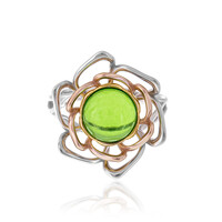 Bague en argent et Ambre verte de Colombie