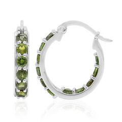 Boucles d'oreilles en argent et Tourmaline verte