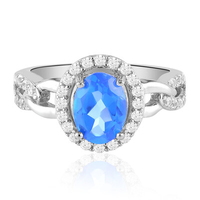 Bague en argent et Topaze Bleue Indigo