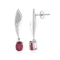 Boucles d'oreilles en argent et Rubis de Madagascar (de Melo)