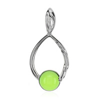 Pendentif en argent et Ambre verte de Colombie