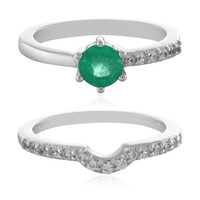 Bague en argent et Emeraude de Russie