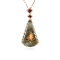 Collier en argent et Labradorite cuivrée de Maniry (KM by Juwelo)