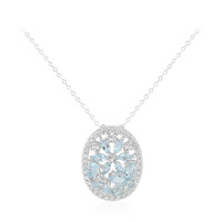 Collier en argent et Topaze bleu ciel