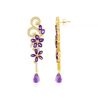 Boucles d'oreilles en argent et Améthyste de Sibérie
