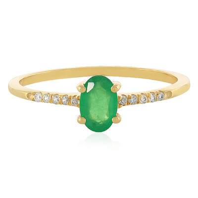 Bague en or et Emeraude de Zambie
