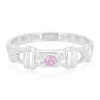 Bague en argent et Saphir pourpre de Ceylan non chauffé