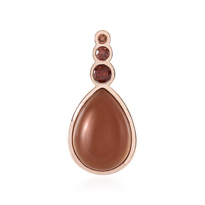 Pendentif en argent et Pierre de lune chocolat (KM by Juwelo)
