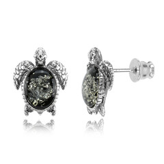 Boucles d'oreilles en argent et Ambre baltique