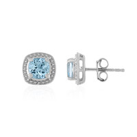 Boucles d'oreilles en argent et Topaze bleu ciel
