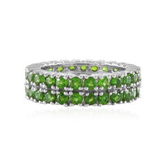 Bague en argent et Diopside de Russie