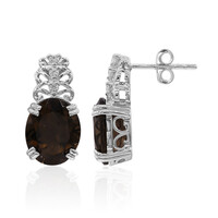 Boucles d'oreilles en argent et Quartz fumé