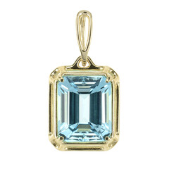 Pendentif en or et Topaze bleu ciel