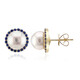 Boucles d'oreilles en or et Perle blanche des mers du sud (Michelle Albala)