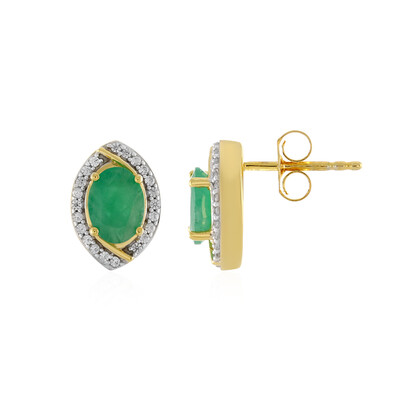 Boucles d'oreilles en argent et Emeraude de Socoto
