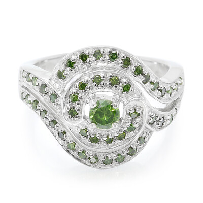 Bague en argent et Diamant fantaisie