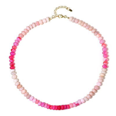 Collier en argent et Opale rose d'Éthiopie