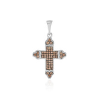 Pendentif en argent et Zircon cognac