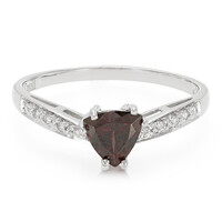 Bague en argent et Zircon rouge