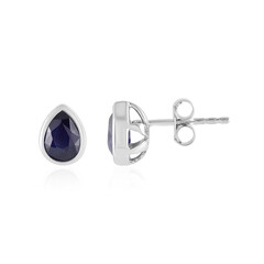 Boucles d'oreilles en argent et Saphir bleu de Madagascar