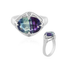 Bague en argent et Fluorite multicolore