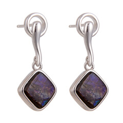 Boucles d'oreilles en argent et Ammolite