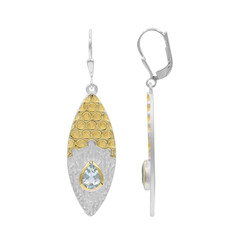 Boucles d'oreilles en argent et Topaze bleu ciel
