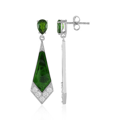 Boucles d'oreilles en argent et Diopside de Russie