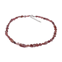 Collier en argent et Quartz Fraise