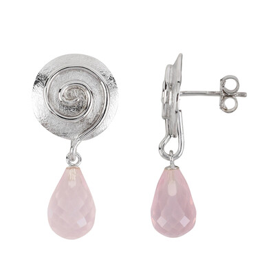 Boucles d'oreilles en argent et Quartz rose