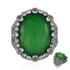 Bague en argent et Agate verte (Annette classic)