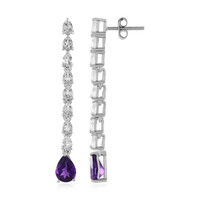 Boucles d'oreilles en argent et Améthyste de Zambie