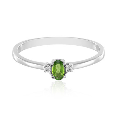 Bague en argent et Diopside de Russie