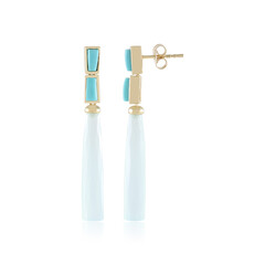 Boucles d'oreilles en argent et Calcédoine d'eau (KM by Juwelo)