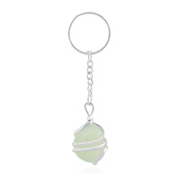 Porte-clé en laiton et Agate verte