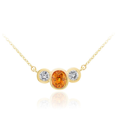 Collier en or et Saphir orange de Ban Ka Cha